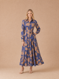 Chic Floral Print Collared Midi Dress