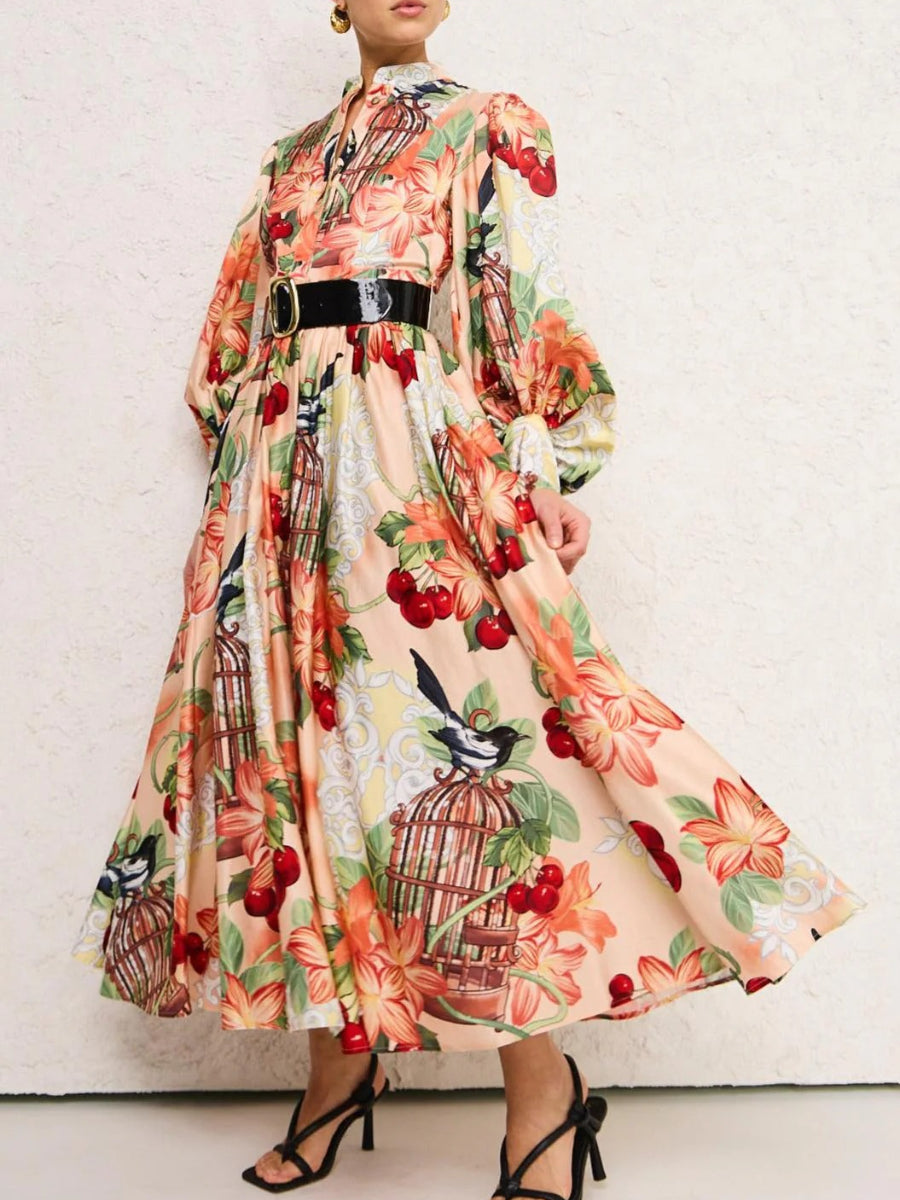 Azalea Print in Fortune Midi Dress