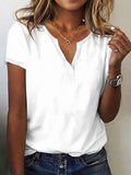 White Short Sleeve Plain Top