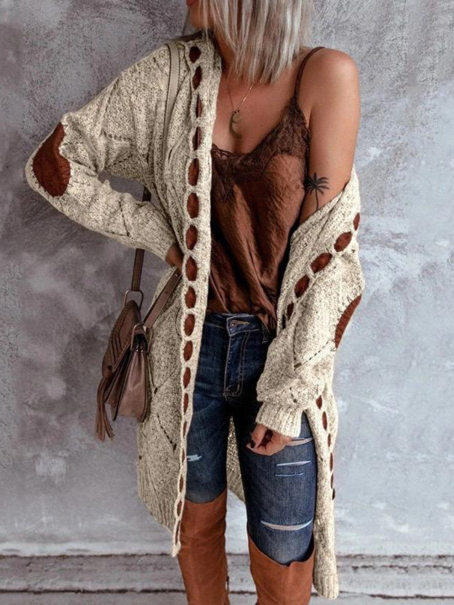 Long Sleeve Braid Sweater Coat